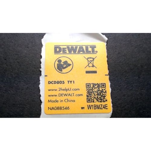 DeWalt NA088546 LABEL