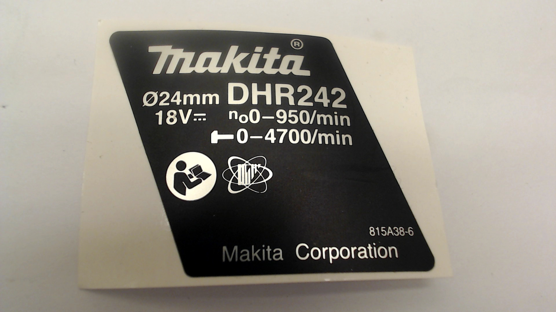 Makita 815A38-6 NAME PLATE DHR242