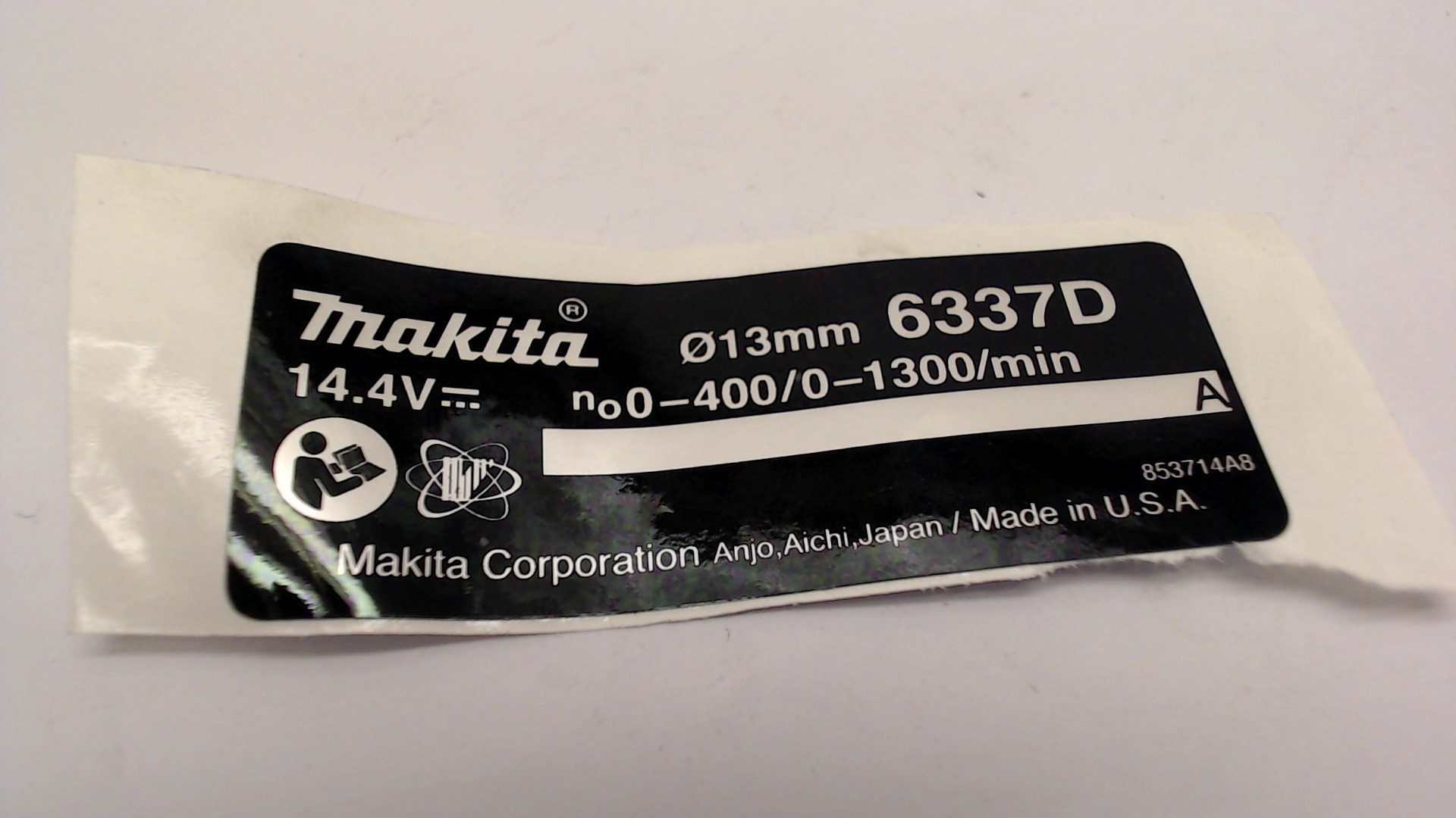 Makita 853712-2 NAME PLATE 6337D