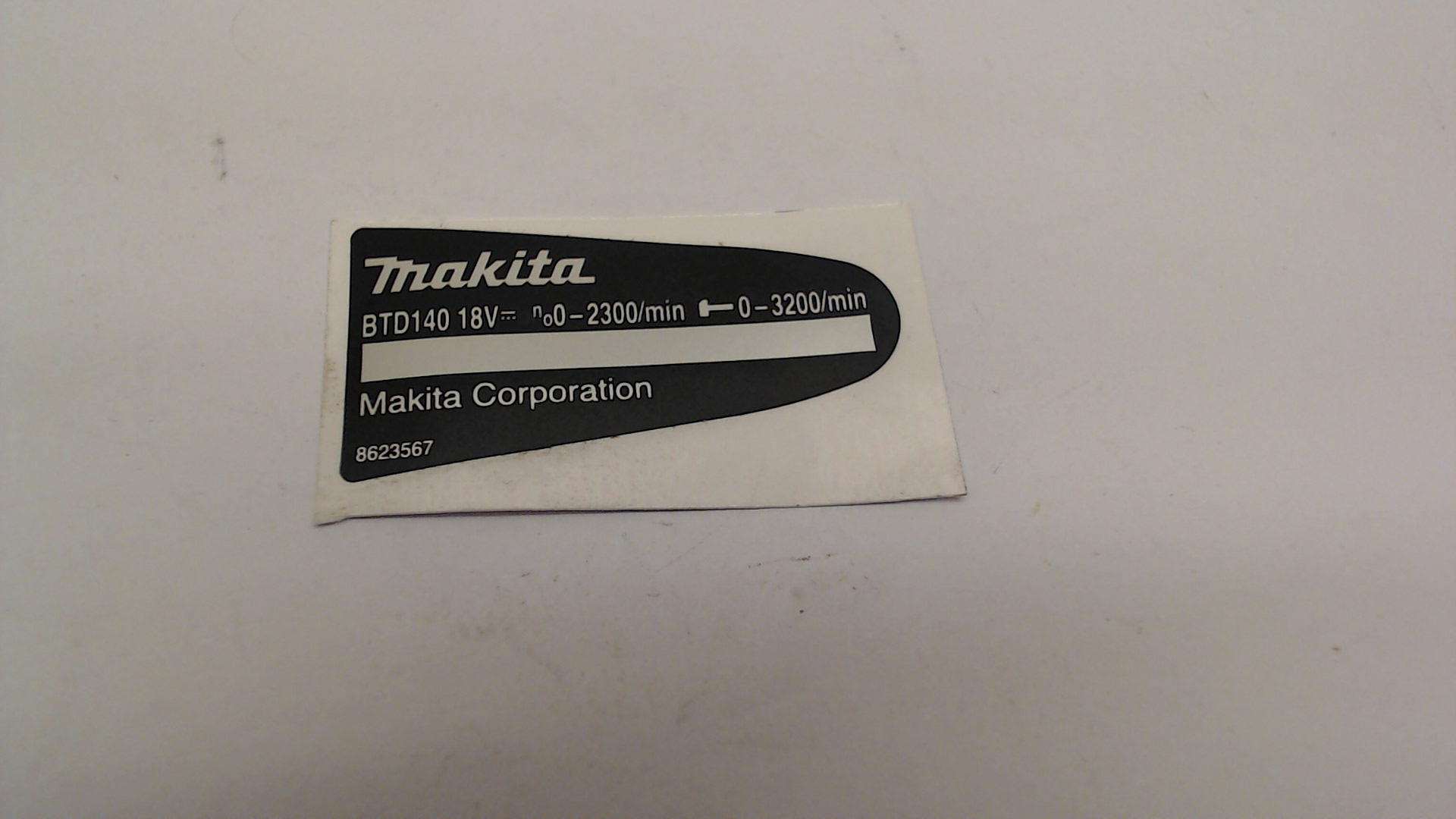 Makita 862356-7 NAME PLATE BTD140SFE