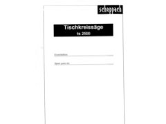 Scheppach TS2500 Parts List PDF