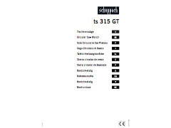 Scheppach ts 315 GT Parts List PDF