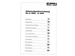 Scheppach ts 4000 dovetail Attach.  Parts List PDF