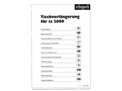 Scheppach Table length extension for ts 2000 Parts List PDF