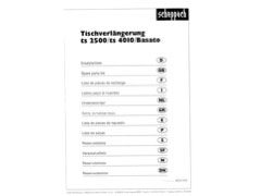 Scheppach Table length extension ts 2500_ts _Basato Parts List PDF